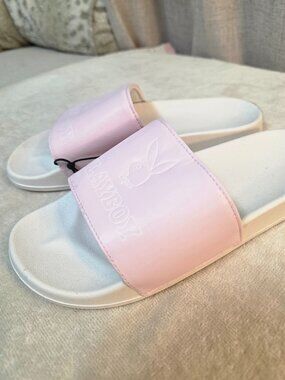 Playboy By BioWomen's Pink Spoiled Slide Sandals Womens Size 8